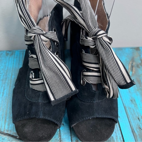 Emilie Karston Faux Suede Lace Up Heels Size 36 - Picture 4 of 10